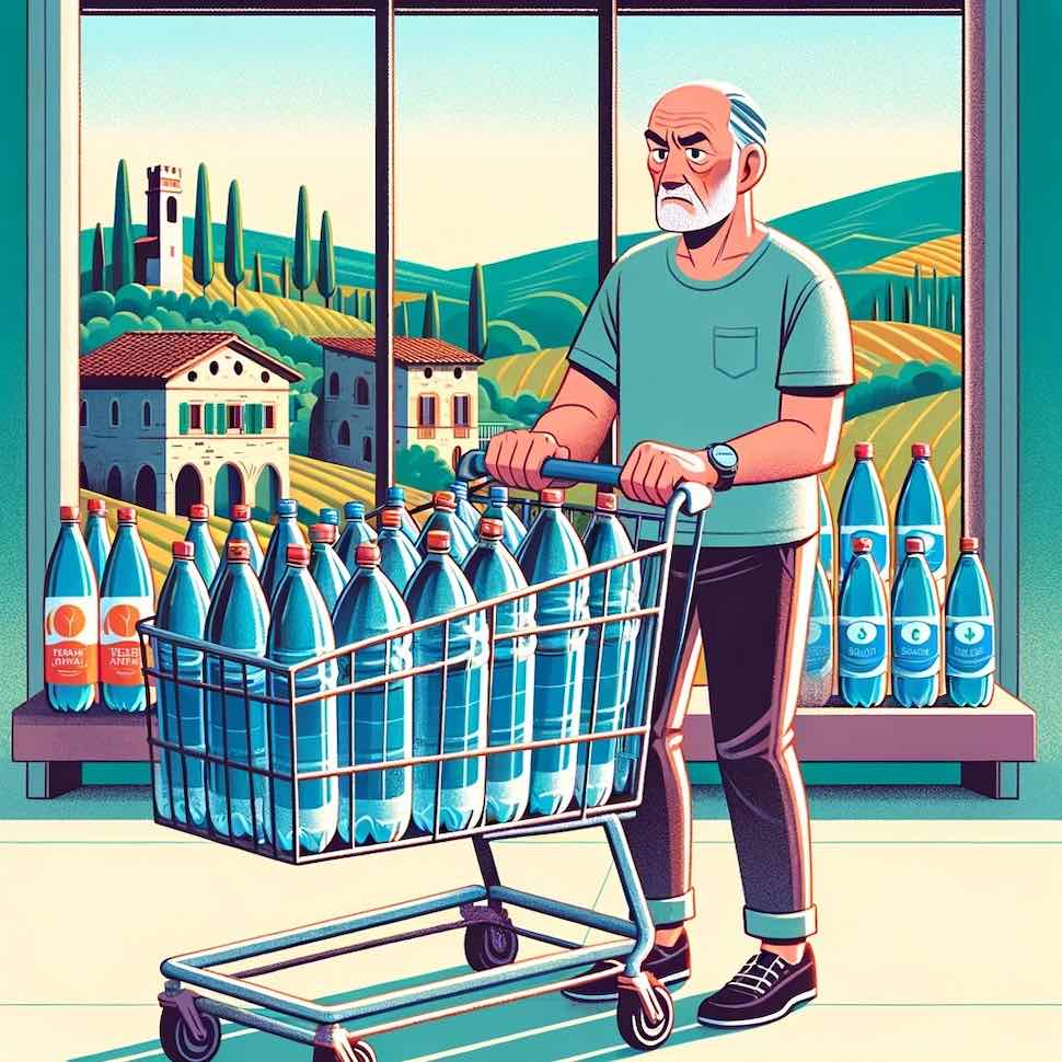 Scomode bottiglie di plastica al supermercato